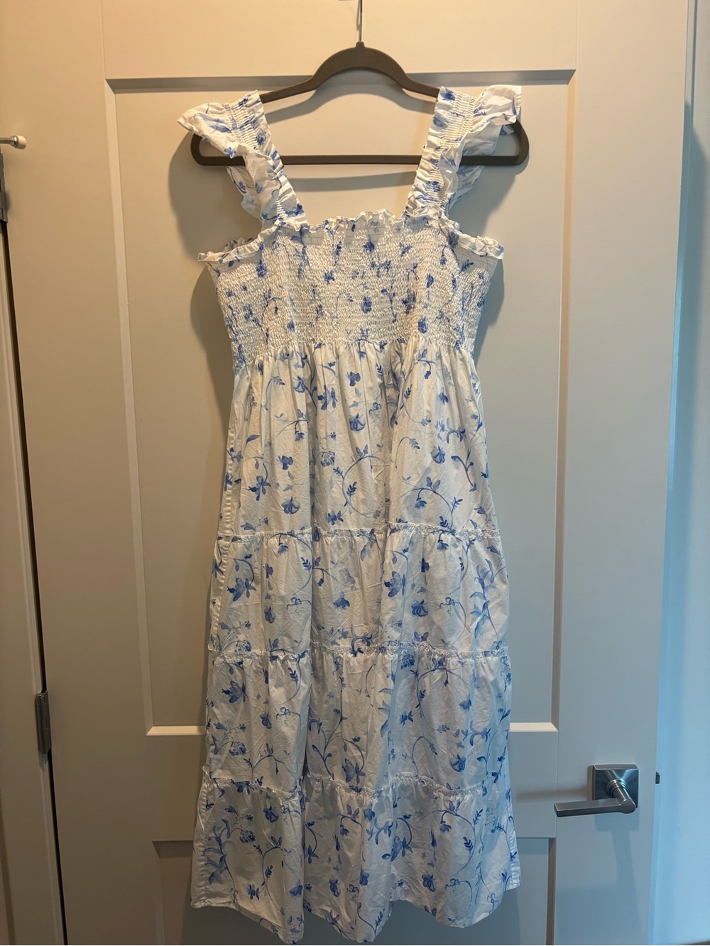 Hill House Home blue and white floral dress